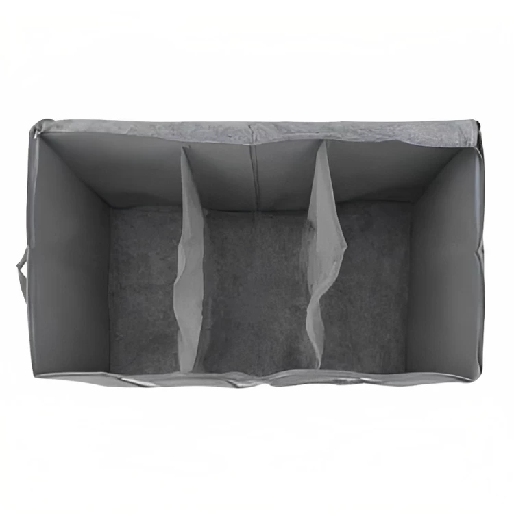 صندوق تخزين ملابس، 3 اقسام، 65 لتر - رمادى